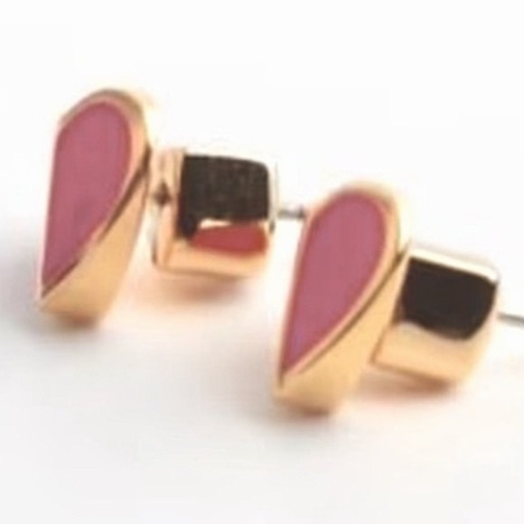 Kate Spade ♠️ Heritage Spade it Heart Studs Earrings in Flamingo Pink - Picture 4 of 10